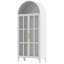 Vitrine de rangement arquée en métal 73,6 "avec tablettes réglables et portes en verre-897223893