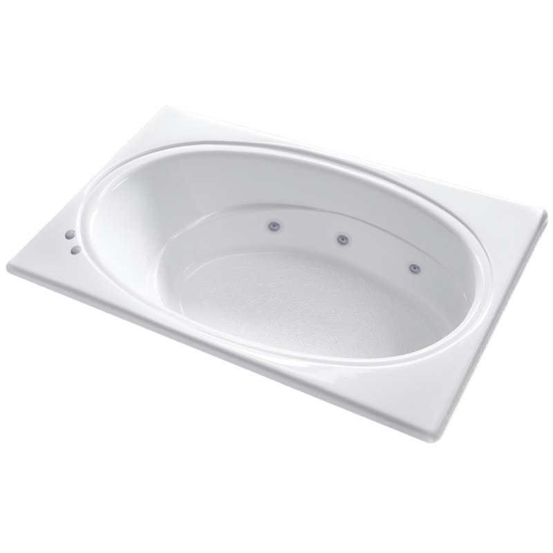 Baignoire de tourbillon à chute 72" x 42", Droite