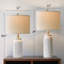 Ensemble de 2 lampes de chevet modernes en céramique blanche