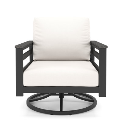 Townsend Metal Outdoor Swivel Rocking Chair with Sunbrella Cushion by Birch Lane