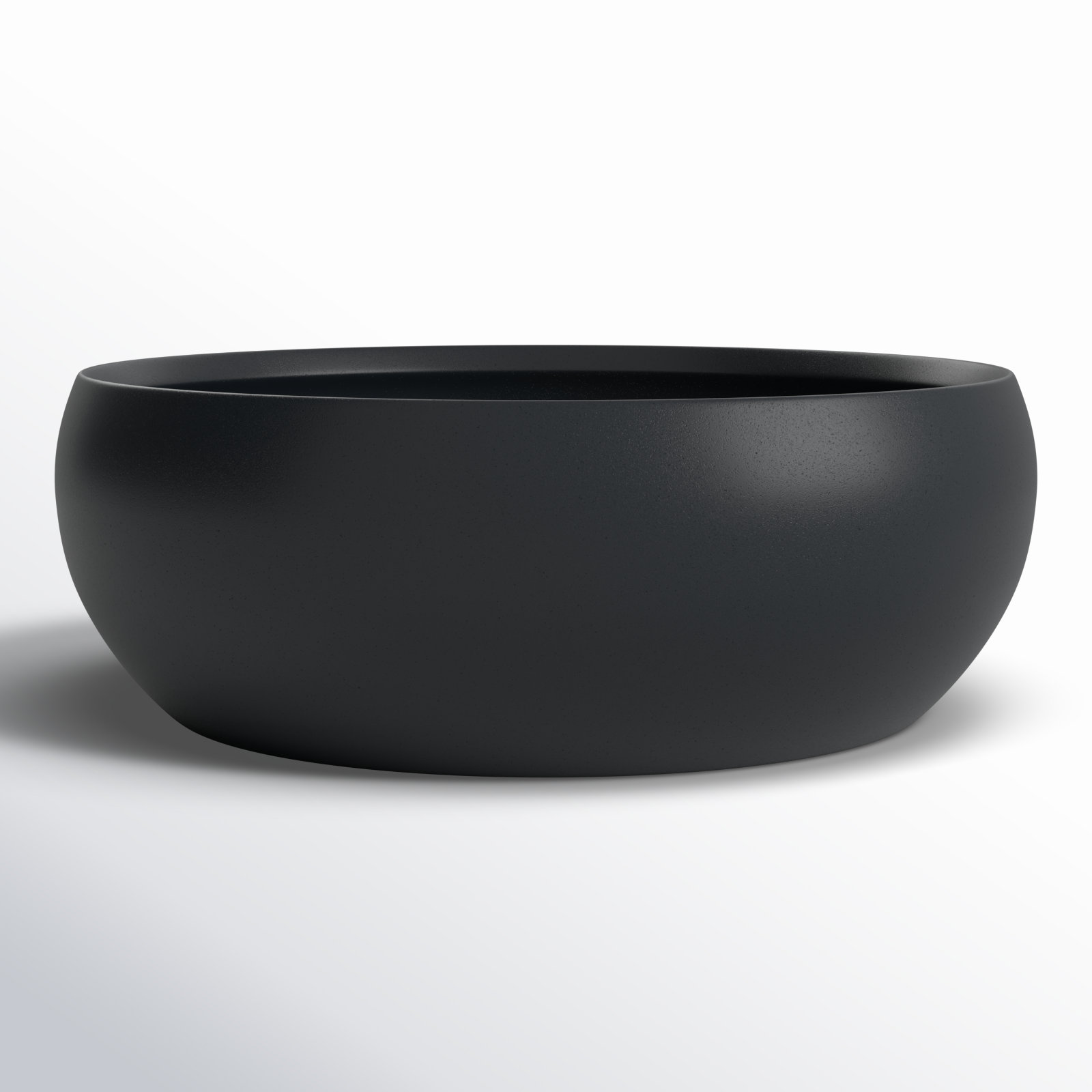 Elyse Handmade Ceramic Decorative Bowl 1, 3.75" H x 10.5" W x 10.5" D, Black