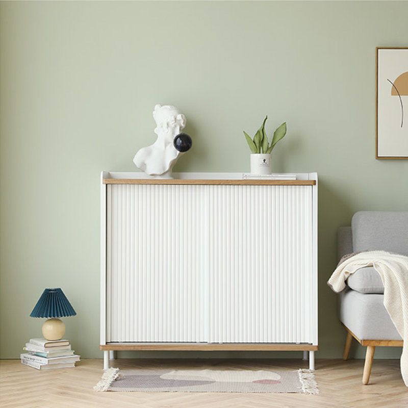 Armoire d'appoint à porte coulissante simple, Blanc