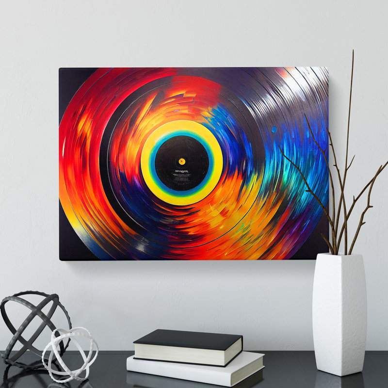 Golden Vinyl Record Art Vol.4 - Wrapped Canvas Print, 35cm H x 50cm W x 3cm D