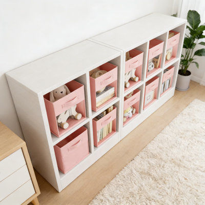 Foldable Storage Cubes With Clear View Window And Handles, 10-Pack Fabric Bins For Closet, Shelf, And Home Organization
