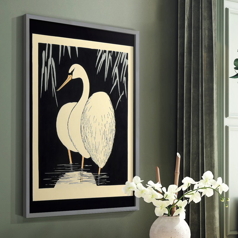 Reproduction encadrée animalière - prête à être accrochée - fabriquée aux États-Unis, H 14 po x l 11 po, Gris