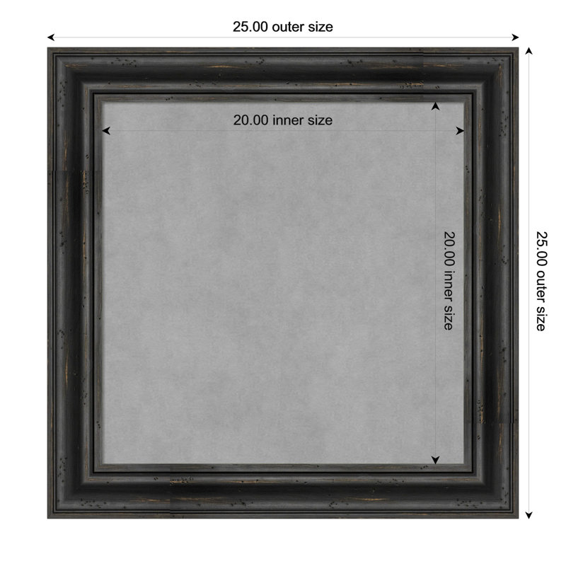Tableau magnétique encadré noir rustique, H 25 po x l 25 po
