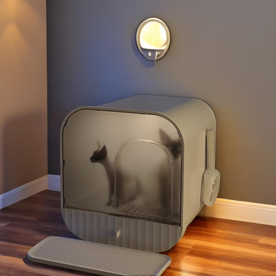 Cat Litter Box Fully Enclosed Extra Large Cat Toilet Enclosed Cat Litter Box Leak Proof And Splash Proof Drawer Type Cat Litter Box Minimalist White - With Pedals