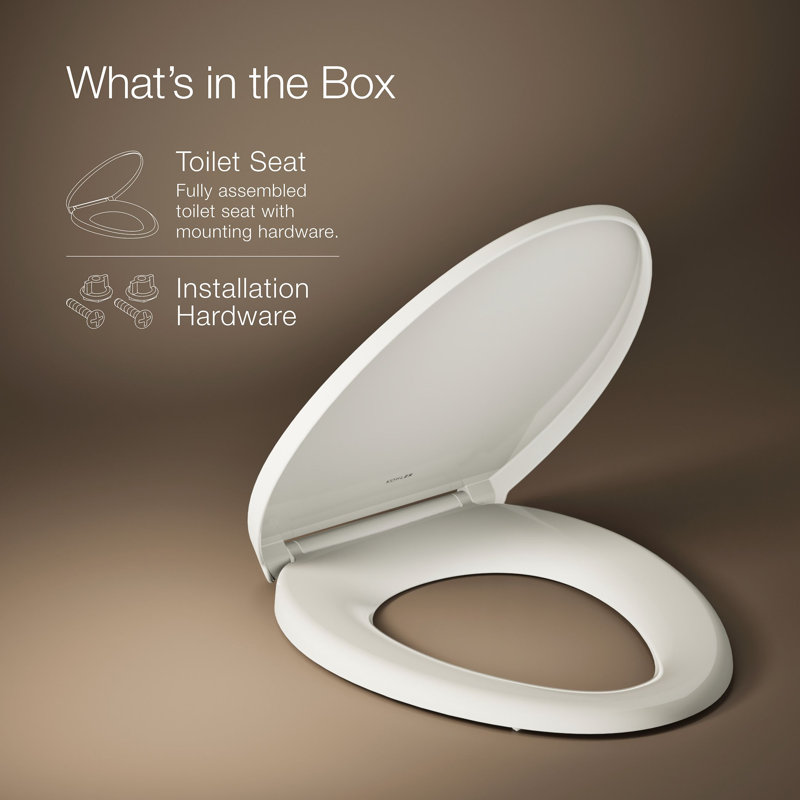 Glissade Readylatch Quiet-Close Toilet Seat, Biscuit