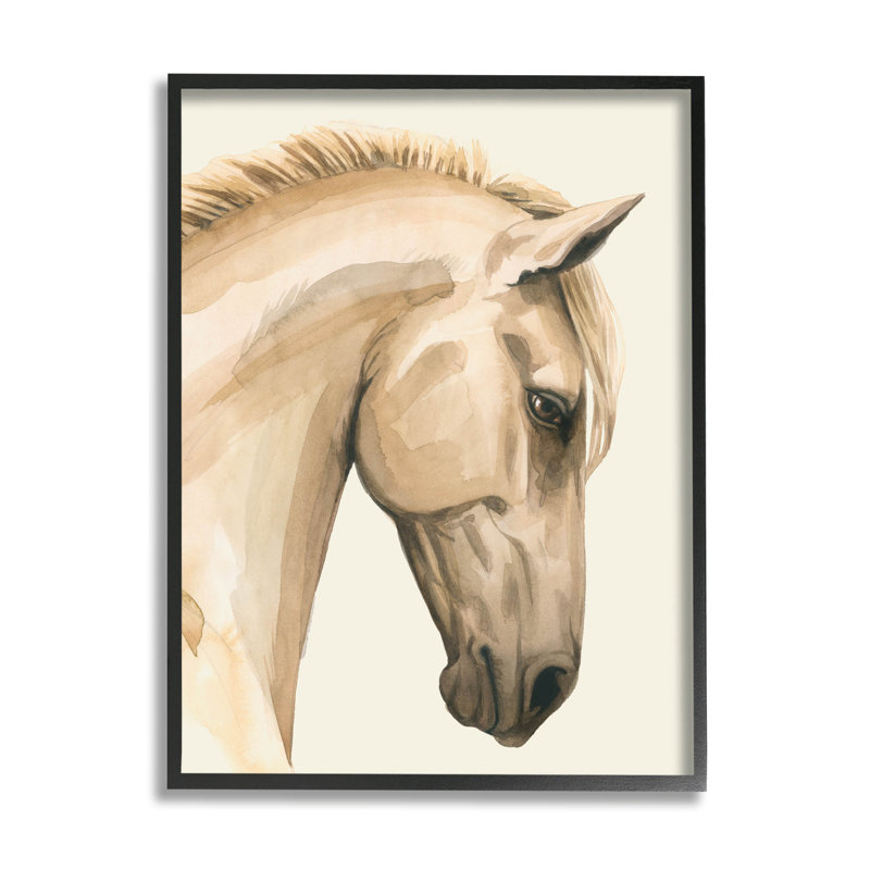 «Horse Portrait Farm Farm», estampe numérique texturée encadrée par Grace Popp_aq-394, H 30 po x l 24 po x P 1,5 po