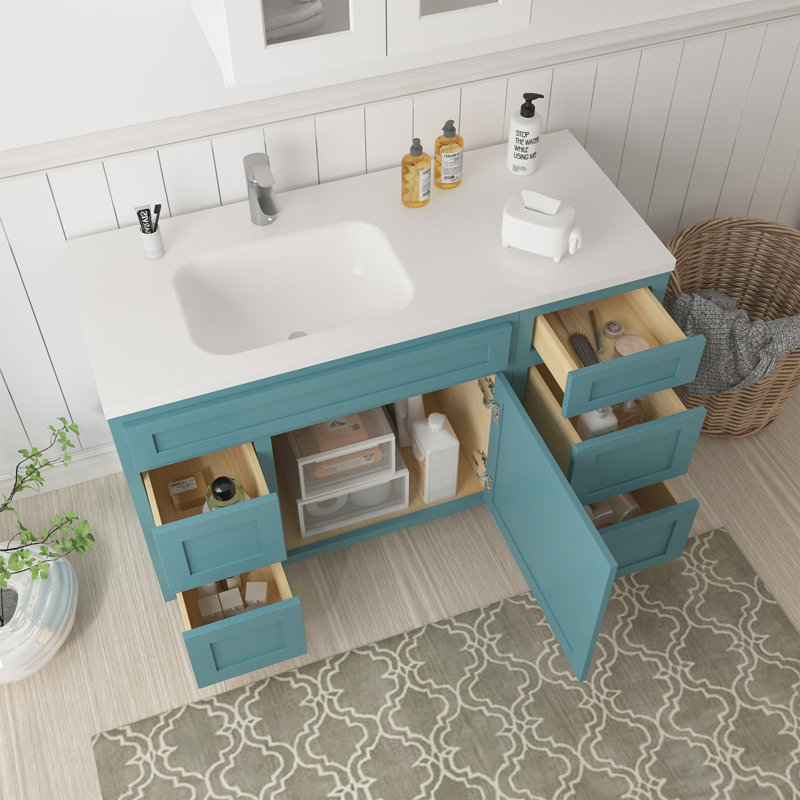 Base de meuble-lavabo simple 51 po seulement, Bleu sarcelle