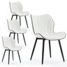 Upholstered Dining Chairs Faux Leather Side Chair With Metal Frame