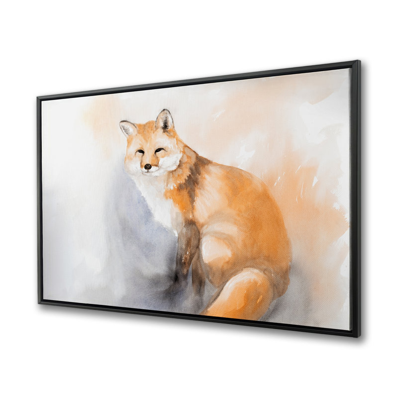 Watercolor Fox - Toile encadrée pour décor de chambre à coucher