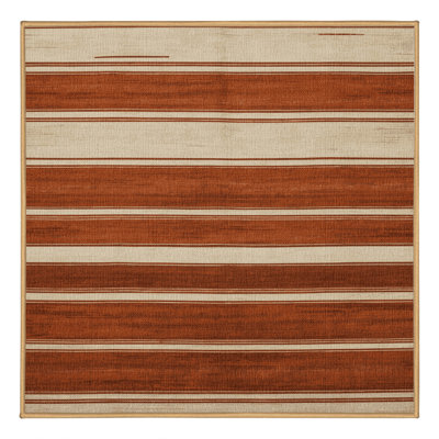  Tapis rayé lavable crème crème