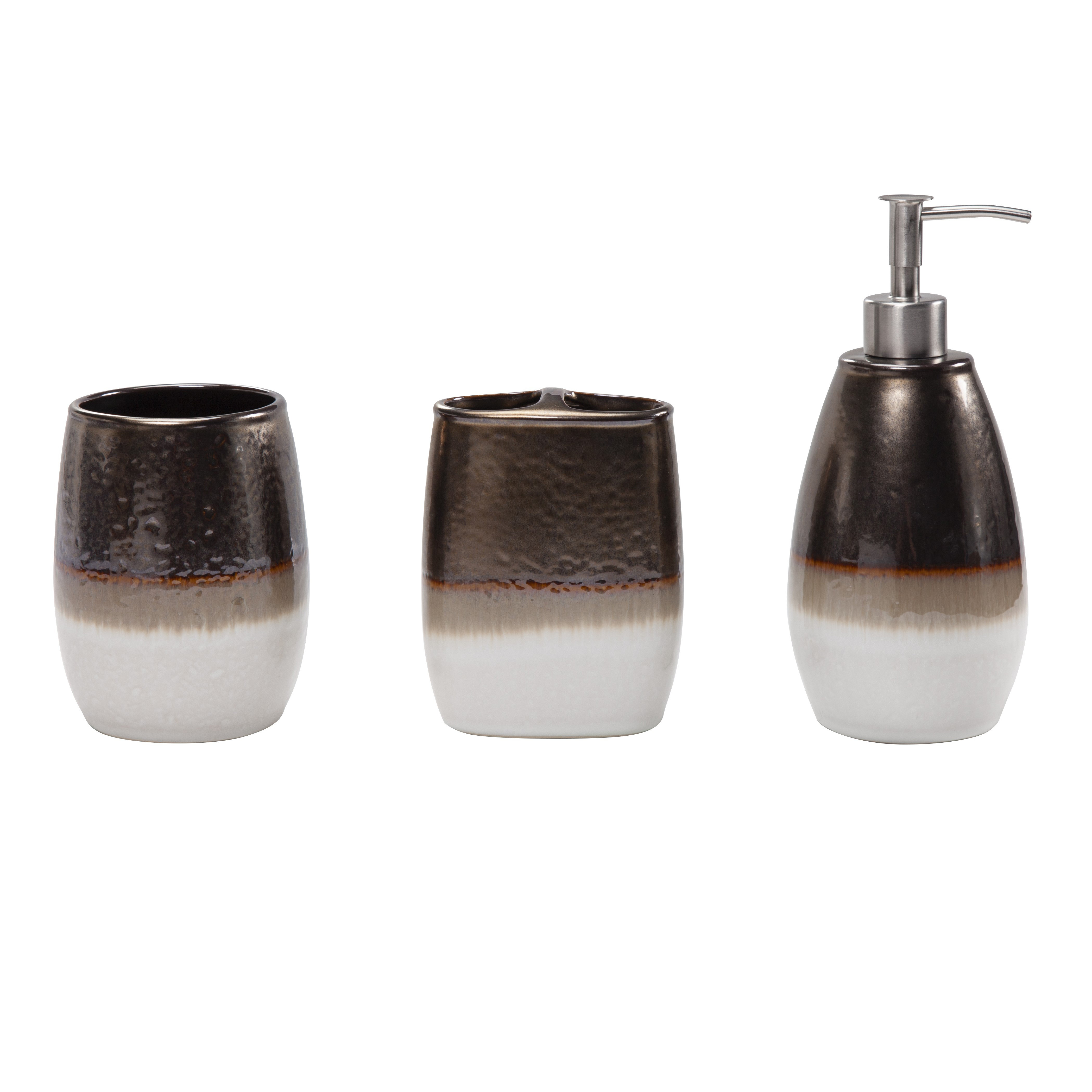 Paseo Road by HiEnd Accents Gilded Stoneware Ceramic / Porcelain Bathroom Accessory Set Wayfair