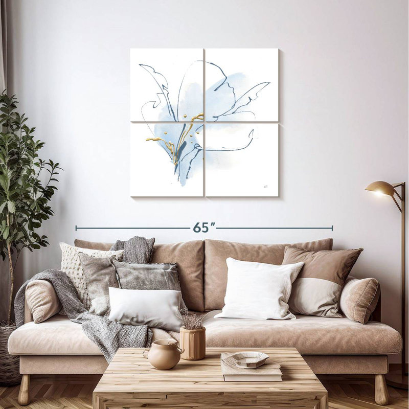 Bleu et or floral I