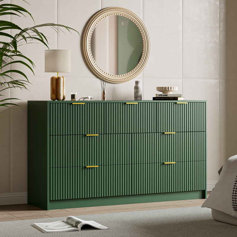 7 - Drawer Dresser, 55.1" W, Green