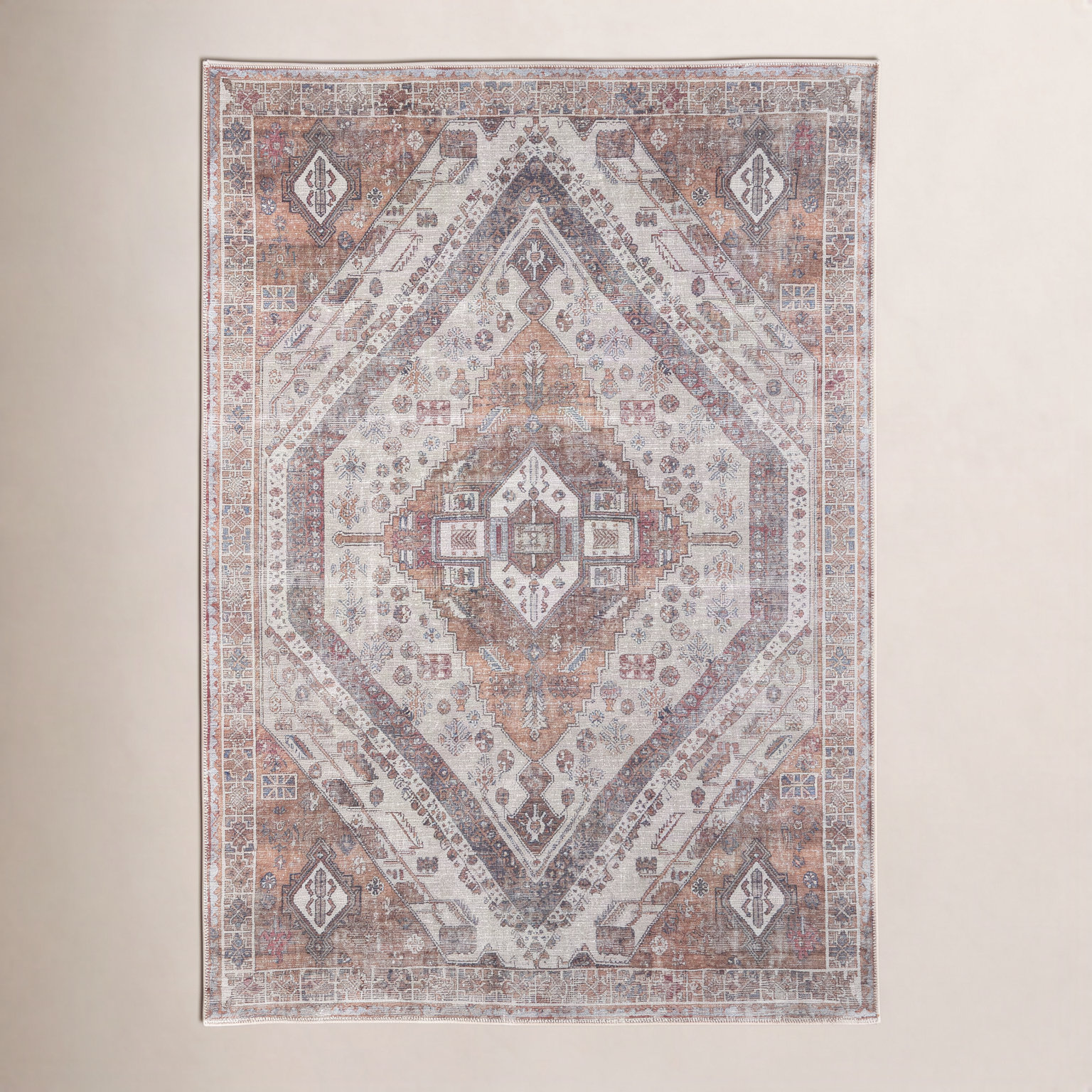 Vincenta Machine Washable Oriental Rug, Rectangle 7'10" x 9'10"