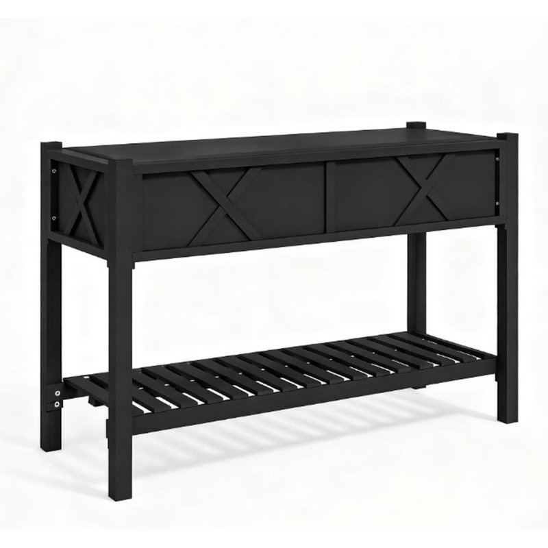 Elevated Wood Planter Box, Black