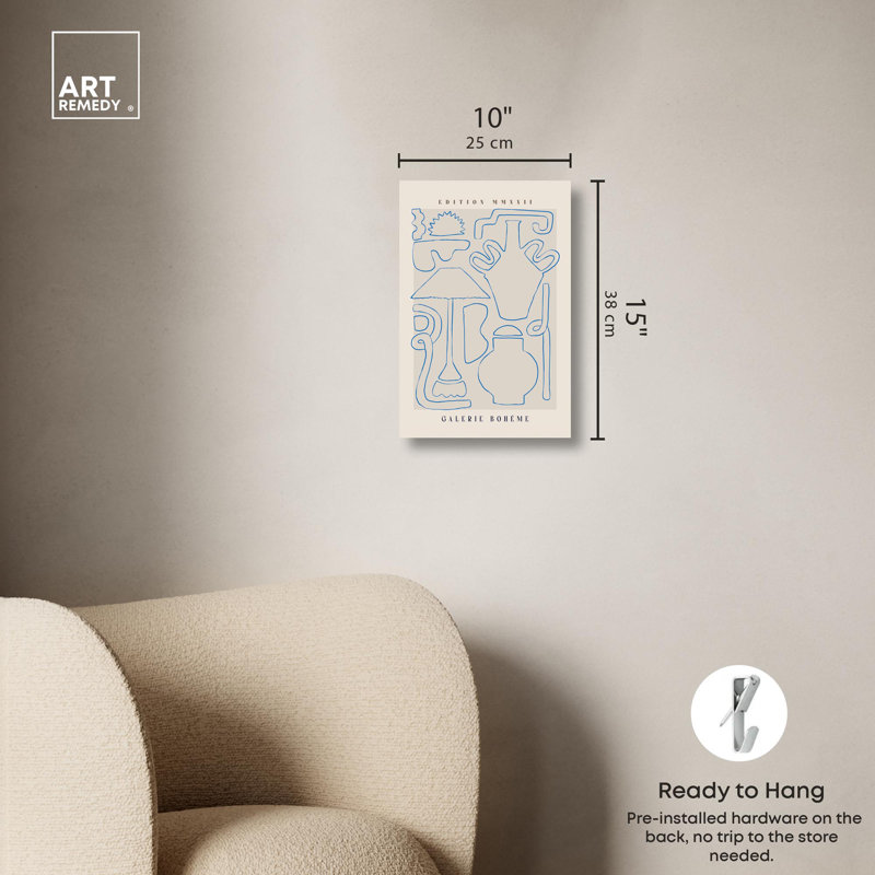 Art Remedy Prehistoric Modern Lab Canvas Nude Portrait Wall Art by Art Remedy