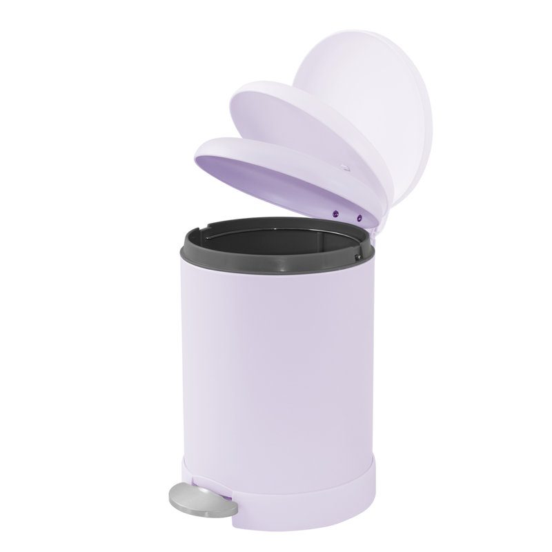 Glad Small Round Trash Can 1.2 Gallon, Purple