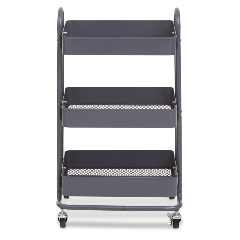 Wilburn Metal Bar Cart, Grey