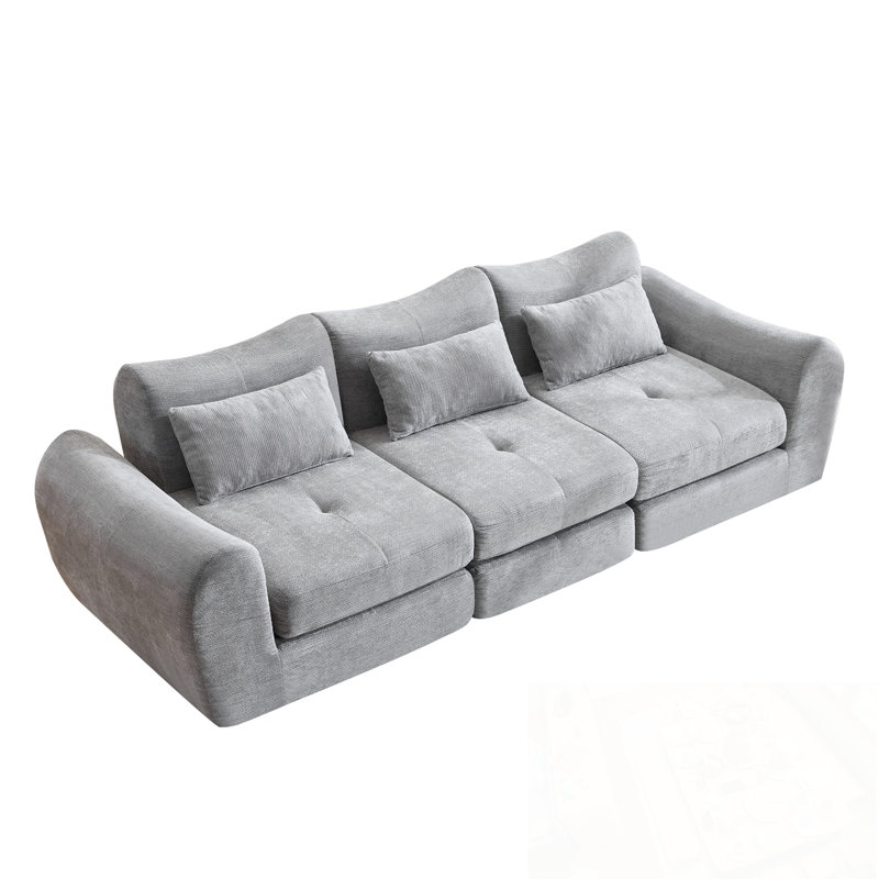 Canapé-lit modulaire convertible pliant avec sièges modulaires Cloud, Gris