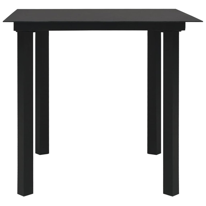Table de salle à manger en acier thermolaqué noir 31,5 x 31,5 po