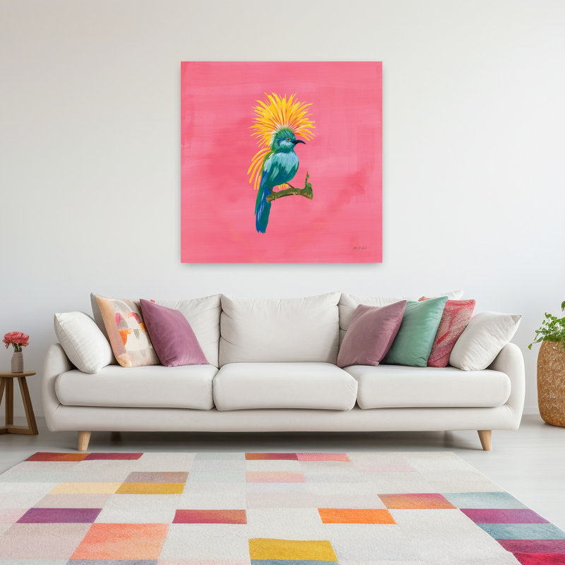 Oiseaux du paradis III, art tropical, H 48 po x l 48 po