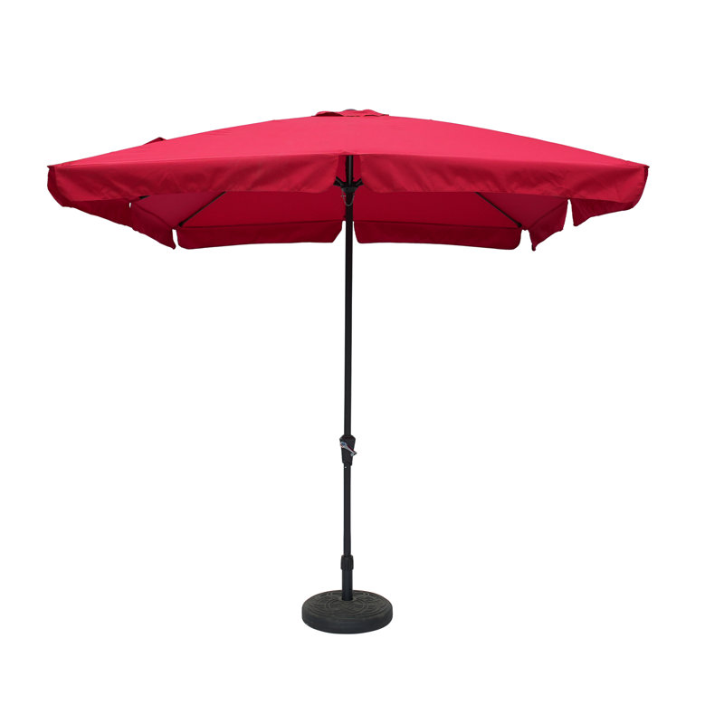 Parasol de marché rectangulaire avec auvent à jupe 10 'x 8' Havelka, Rouge