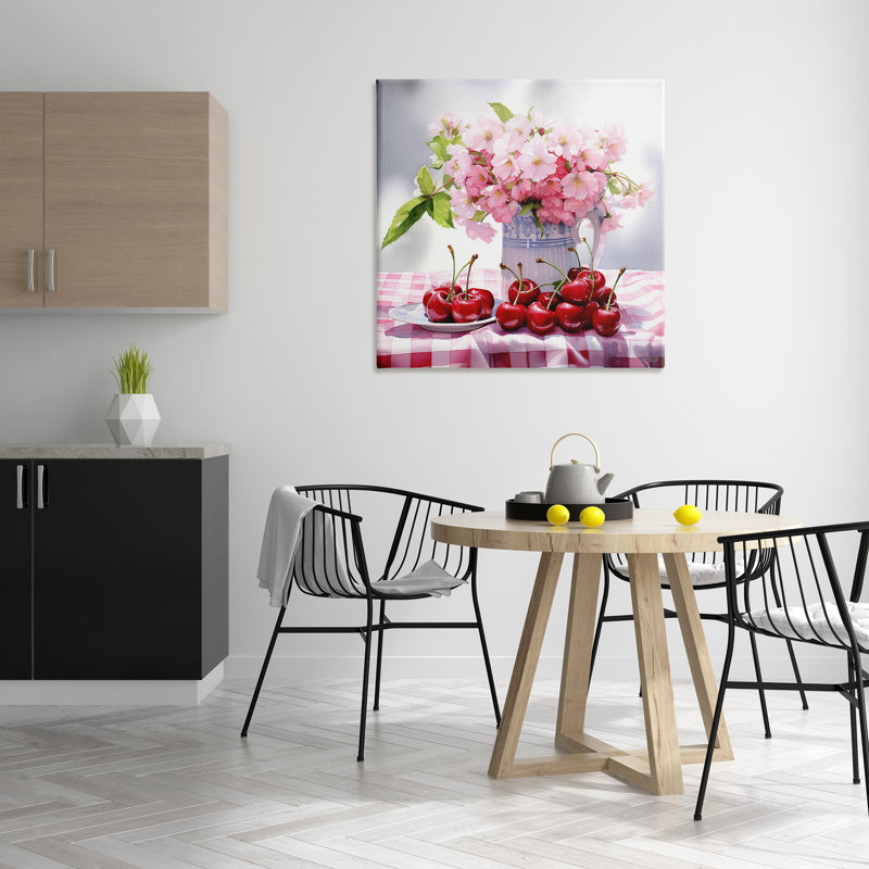 "Cherries & Blossoms Bouquet", art mural par RB, H 36 po x l 36 po