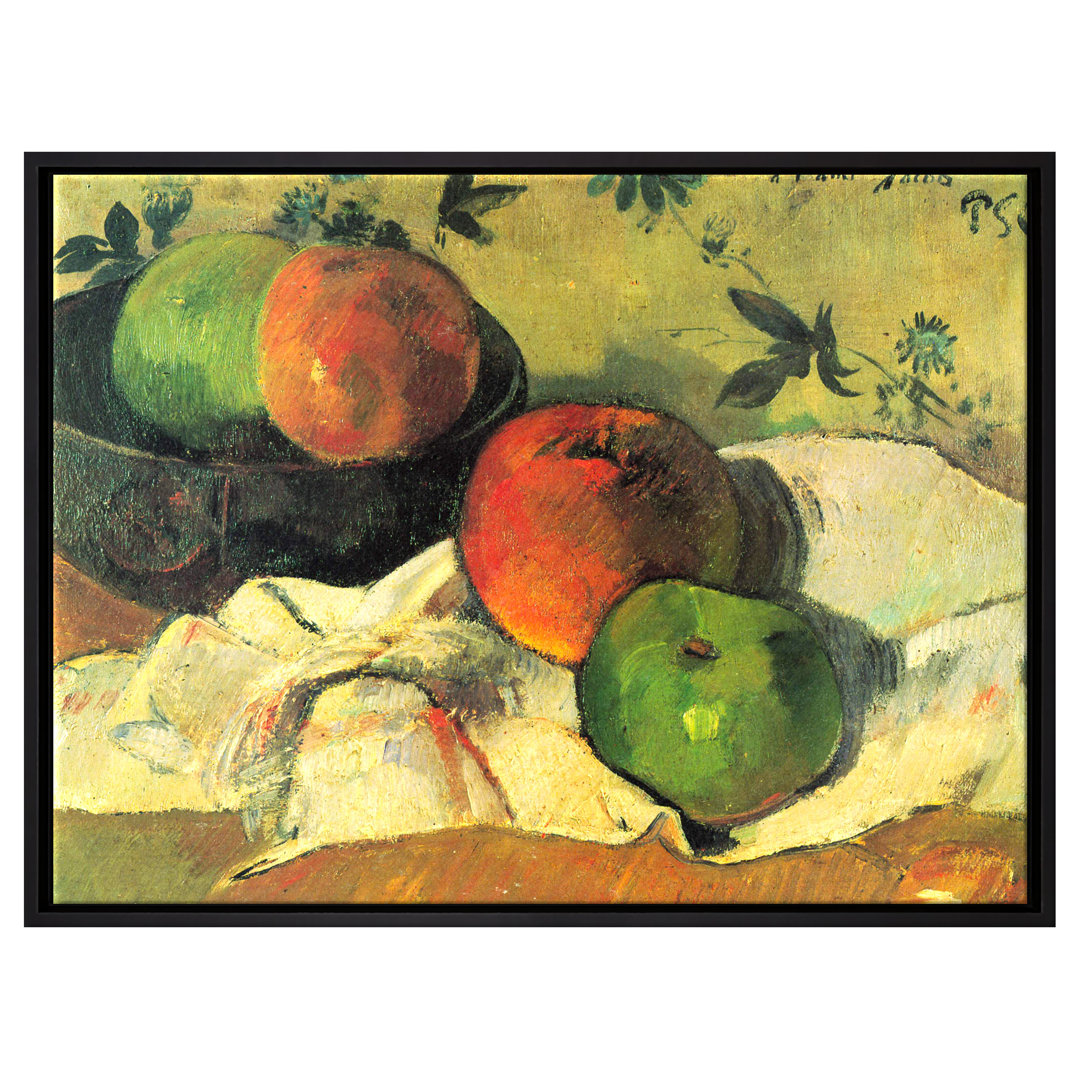 Gerahmtes Leinwandbild Still Life Apples and Peel von Paul Gauguin