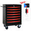 Boîte à outils roulante en métal - 7 tiroirs, glissières à roulement, armoire de rangement robuste pour outils de 20 po