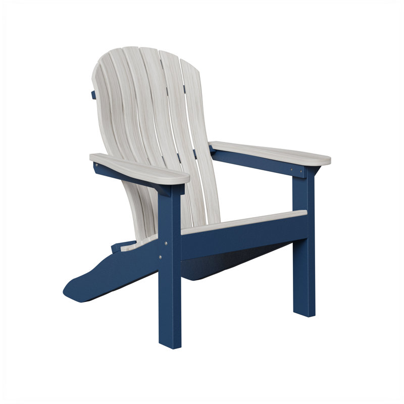 Berlin Gardens Contour Adirondack Chair, Seashell with Navy Blue