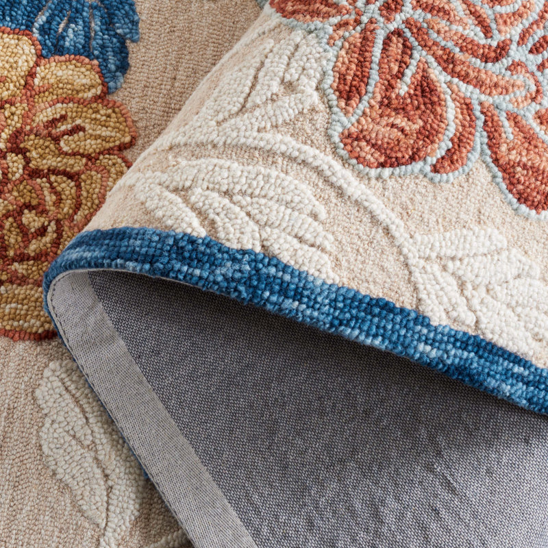 Tapis floral en laine Palash, Carré 6 pi