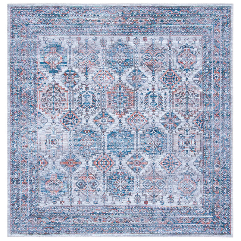 Alshawn Performance Machine Washable Oriental Rug, Square 6'7"
