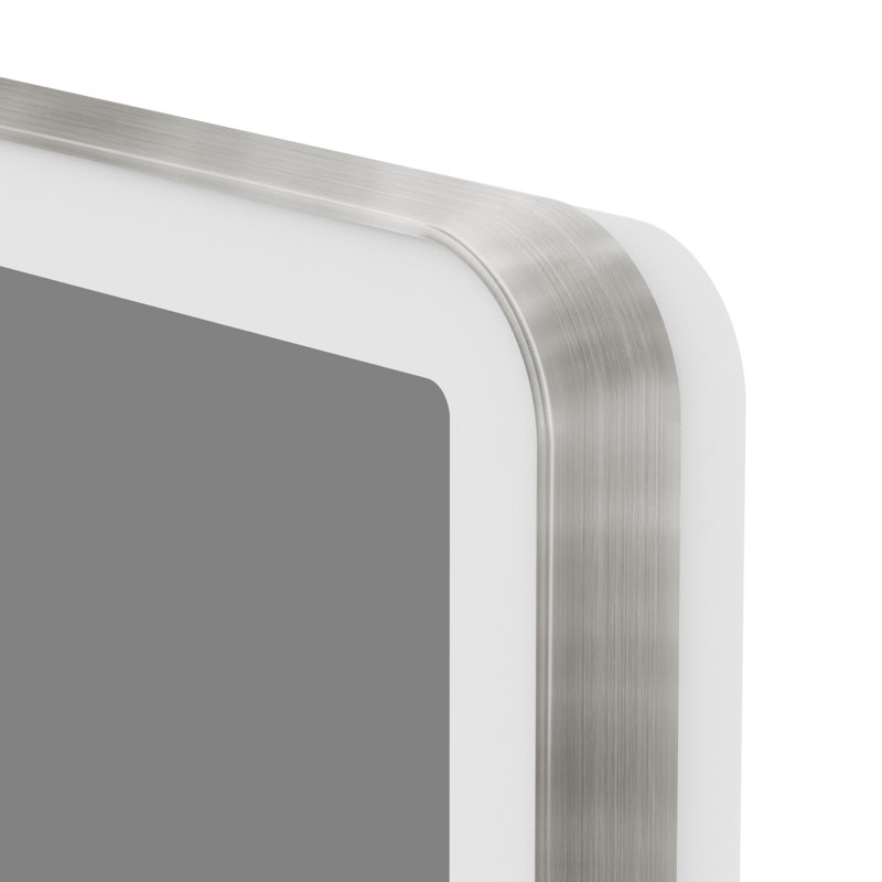 Miroir mural à DEL, Rectangulaire, Nickel brossé, 36 po x 24 po