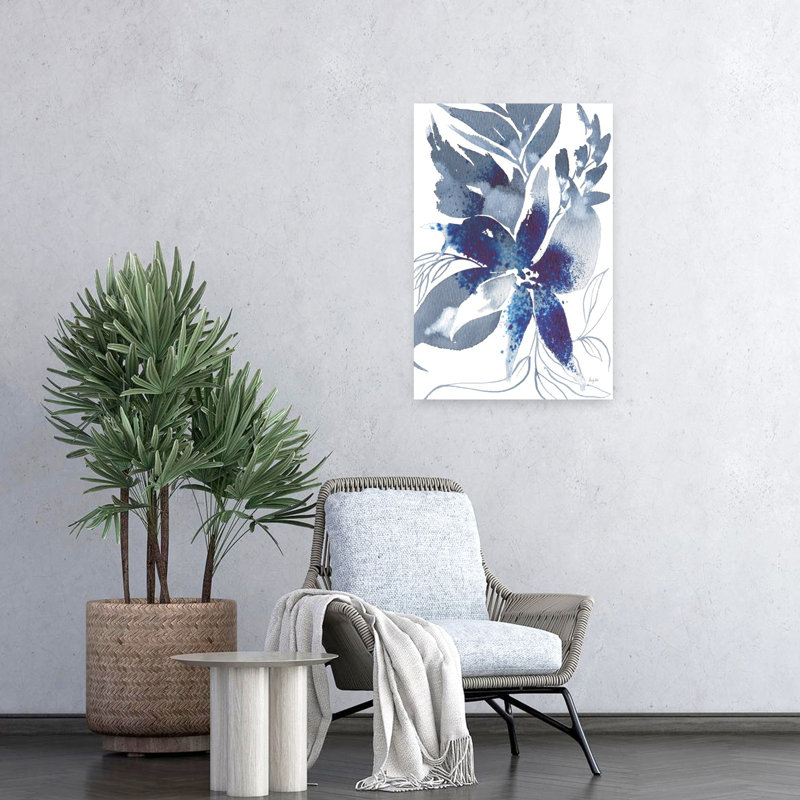 Beauté de l'art abstrait bleu contemporain, H 24 po x l 16 po