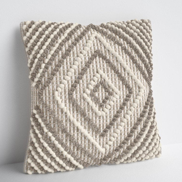 Oversized Textural Woven Square Throw Pillow Black/Neutral - Threshold™