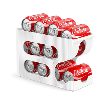 12 Cans Automatic Rolling Can Dispenser Fridge Pantry Soda Drink Storage Organizer