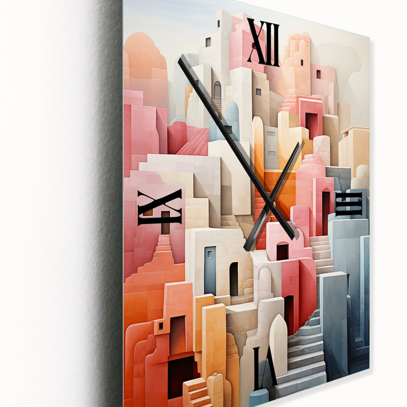 Horloge murale abstraite Constructivism, H 28 po x l 12 po x P 1 po