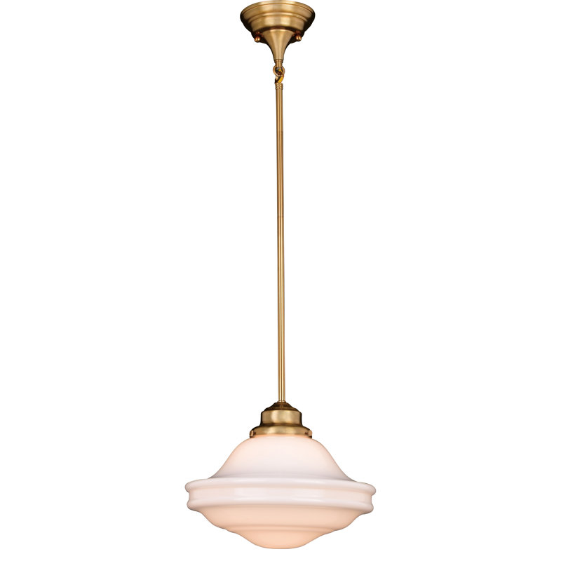 Owen 1 - Light Single Pendant, Milk Glass, Natural Brass