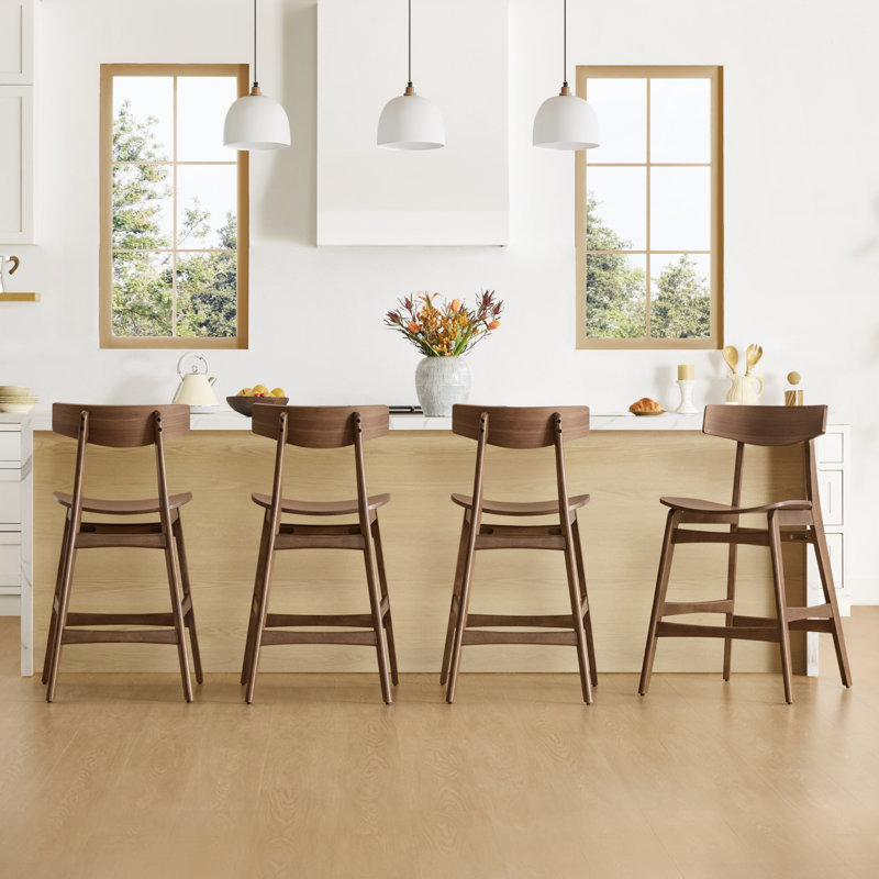Solid Wood Counter Stool, Walnut