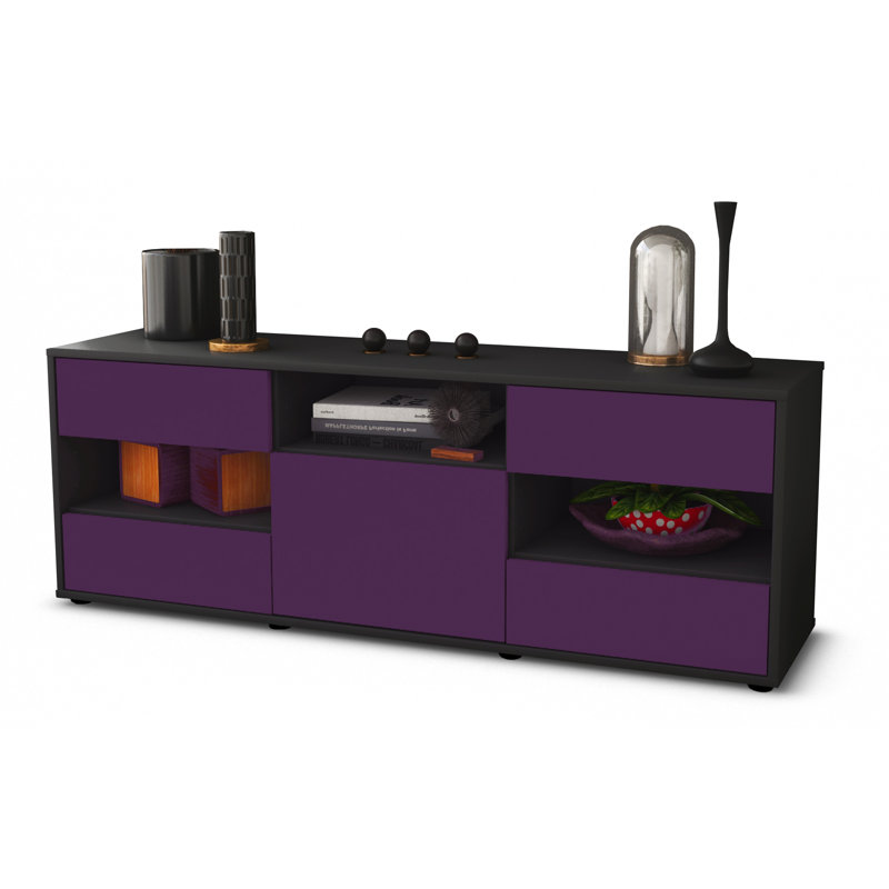 Yarger TV Stand, Purple / Matte Anthracite