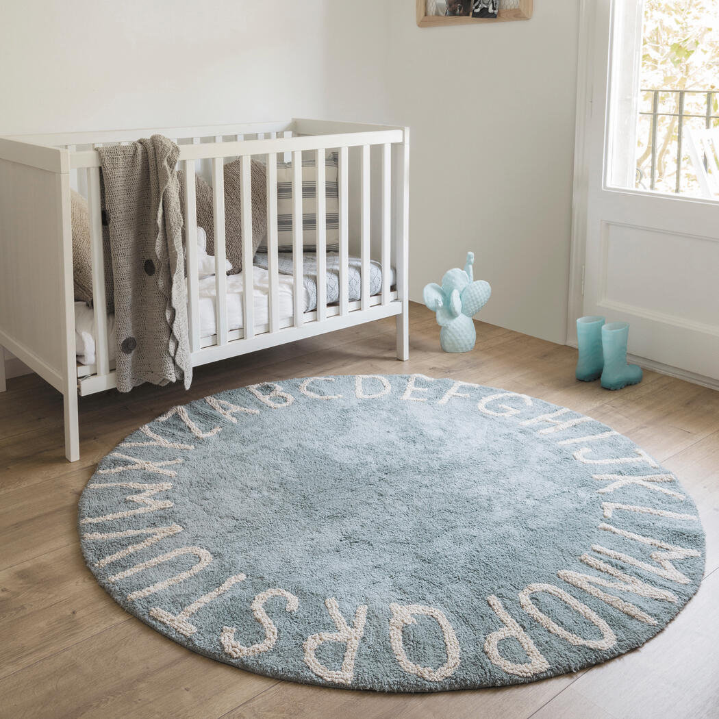 Handmade Beige Round Simple Modern Nursery Crochet Rug, Washable Natural  Cotton Rug, Round Area Rug, Modern Kids Floor Mats 