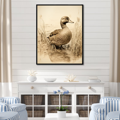 «Brown Duck Elegance II» - Art mural animal canard