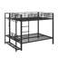 Full-Over-Full Metal Bunk Bed With LED Lighting, Mesh Storage Bins, And Clothing Hooks-155612973