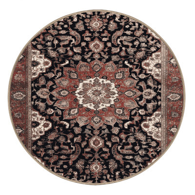 Machine Washable Persian Brown Area Rug
