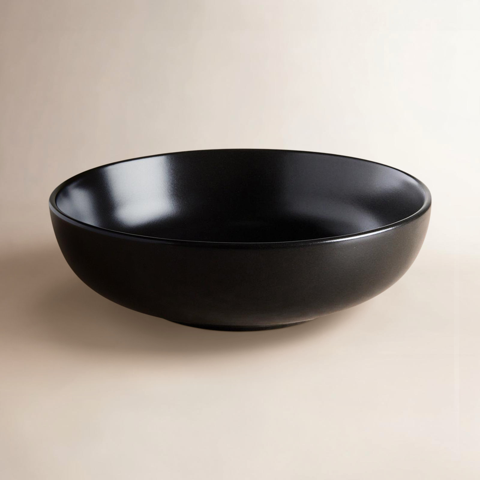 Izie Coupe Stoneware Cereal Bowl, Black