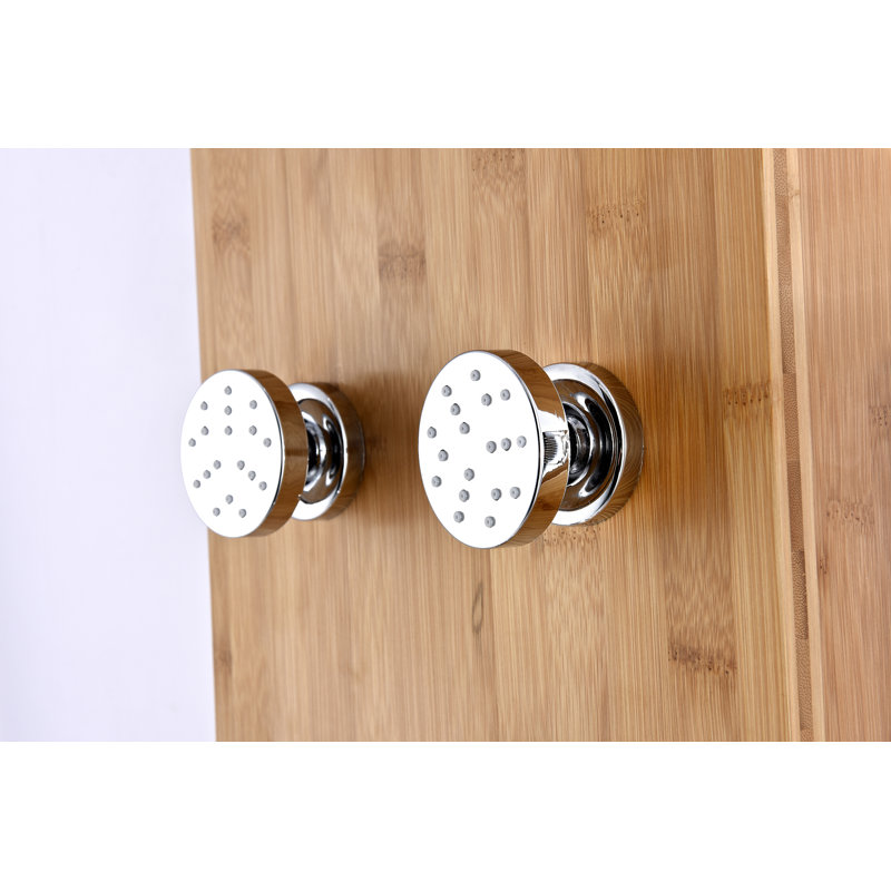 Natural Bamboo 52'' Shower Panel with Chrome Controls