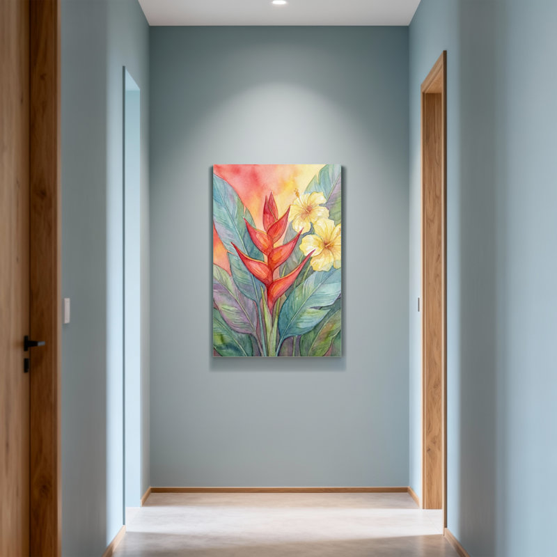 Plantes et fleurs Fleurs tropicales aux couleurs vives et aux feuilles, H 18 po x l 12 po